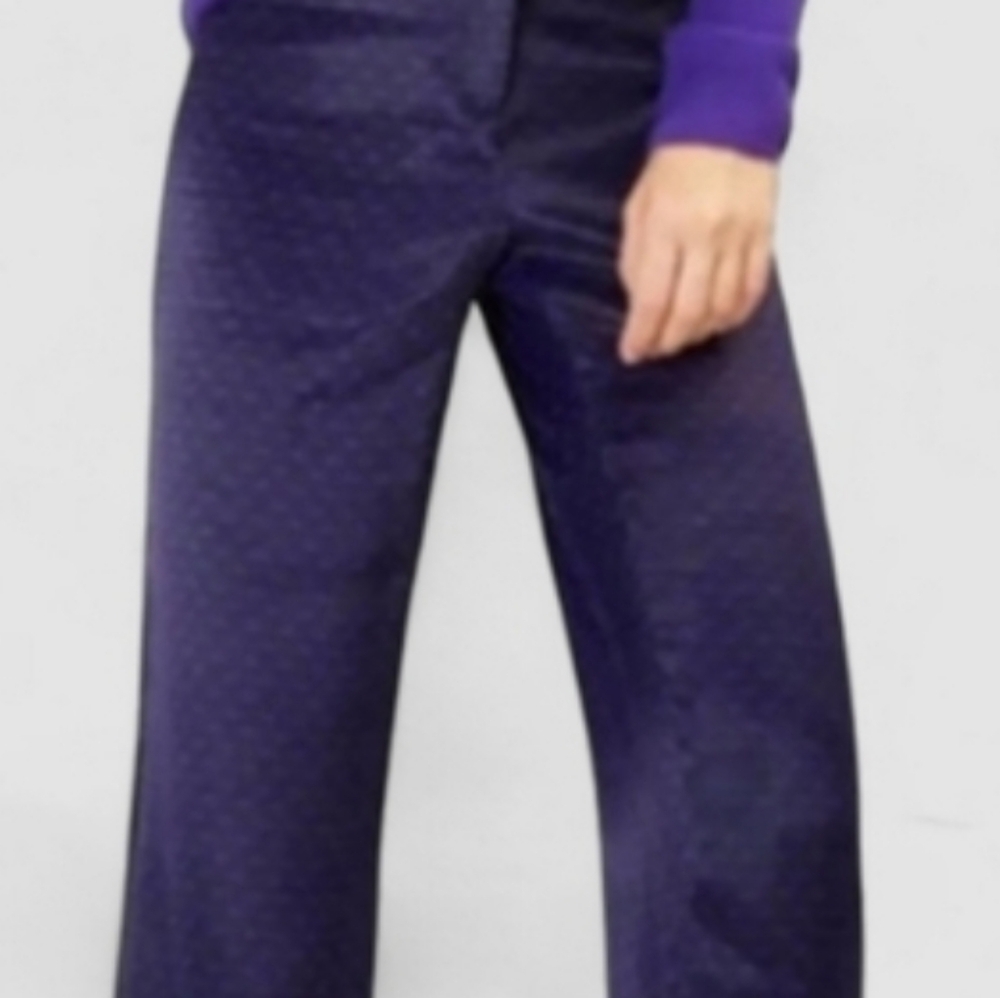 🔥Massimo Dutti Purple Geometric Pattern Satin Trousers NWT